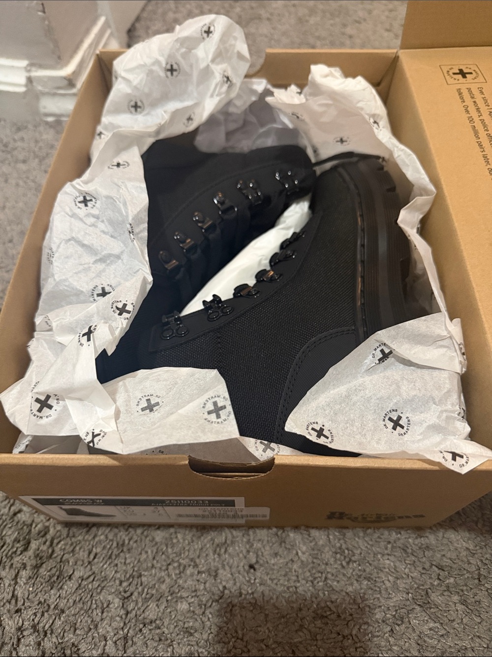 Dr. Martens Black Canvas Combat Boots